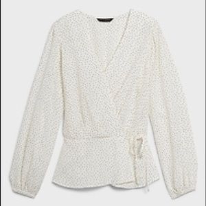 Banana Republic Polka Dot Wrap Top - XL